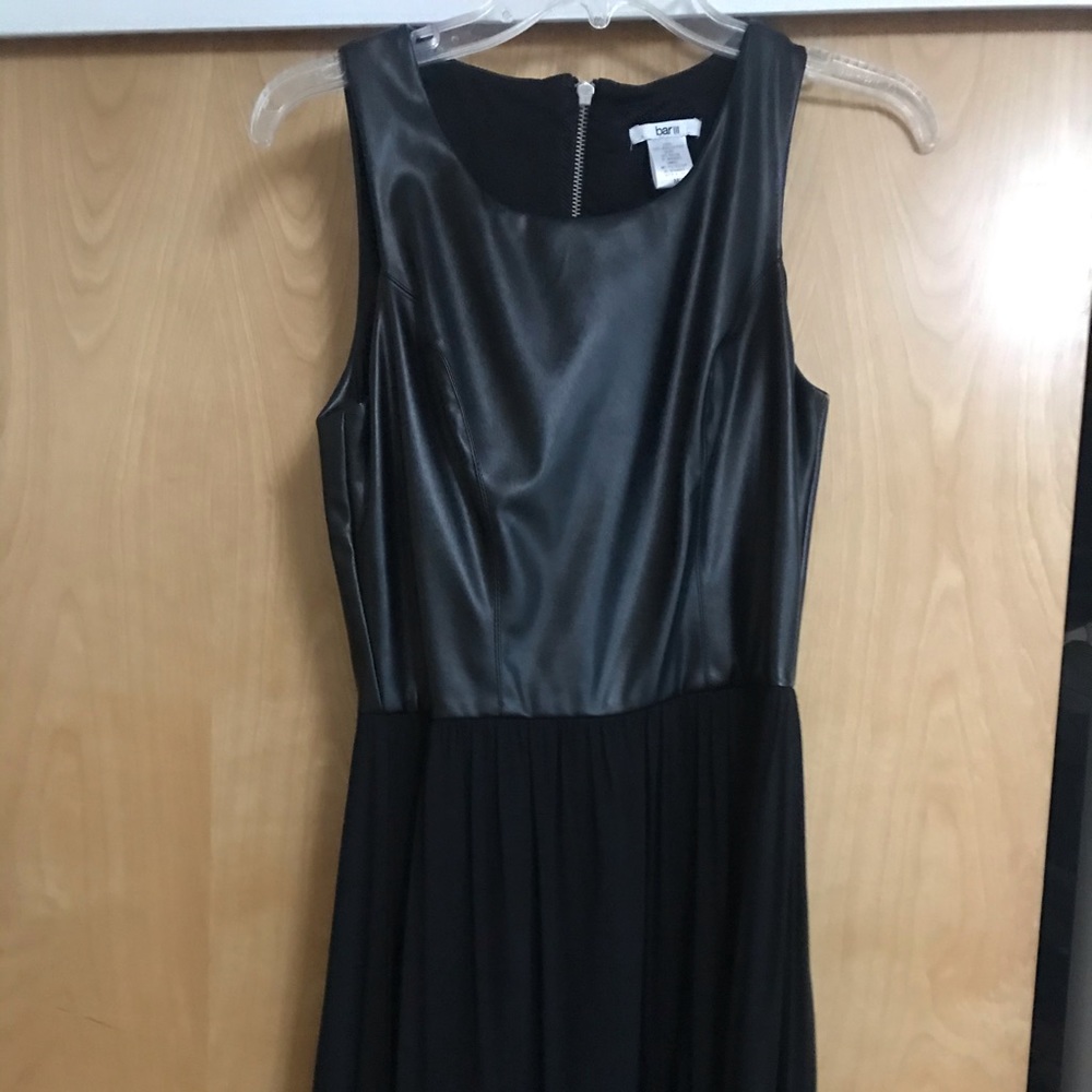 Leather top knee dress